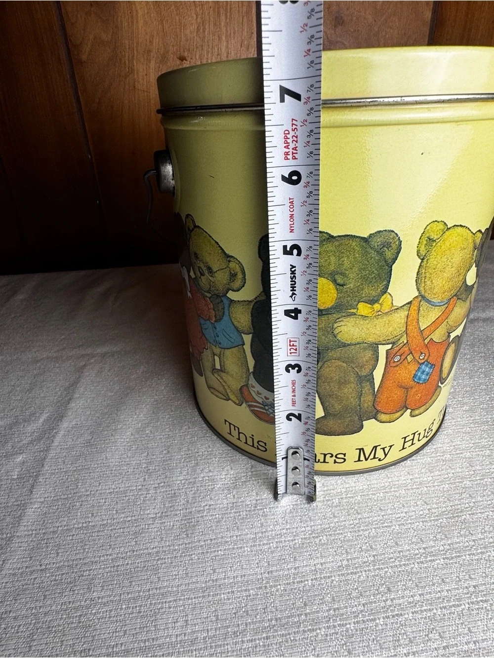 Yellow Teddy Bear Tin Canister - 